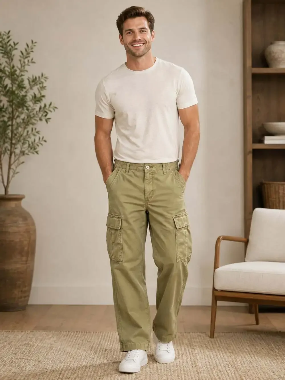 Levi’s XX Cargo Straight Fit Men’s Pants Beige 100% Cotton W31 L30